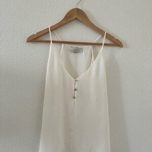 LOFT Ivory Buttoned Spaghetti Strap Camisole